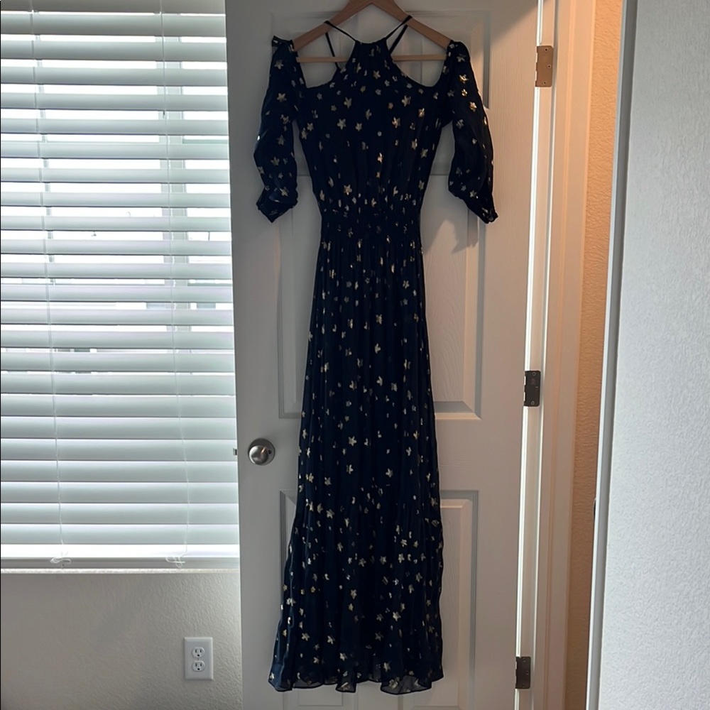 Calypso St. Barth Blue Sheath Dress with Puff Sleeves